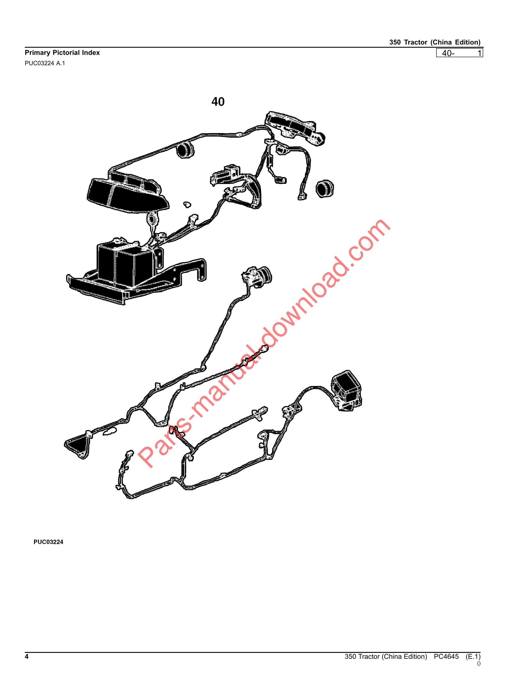 John Deere 350 Tractor Parts Manual PC4645