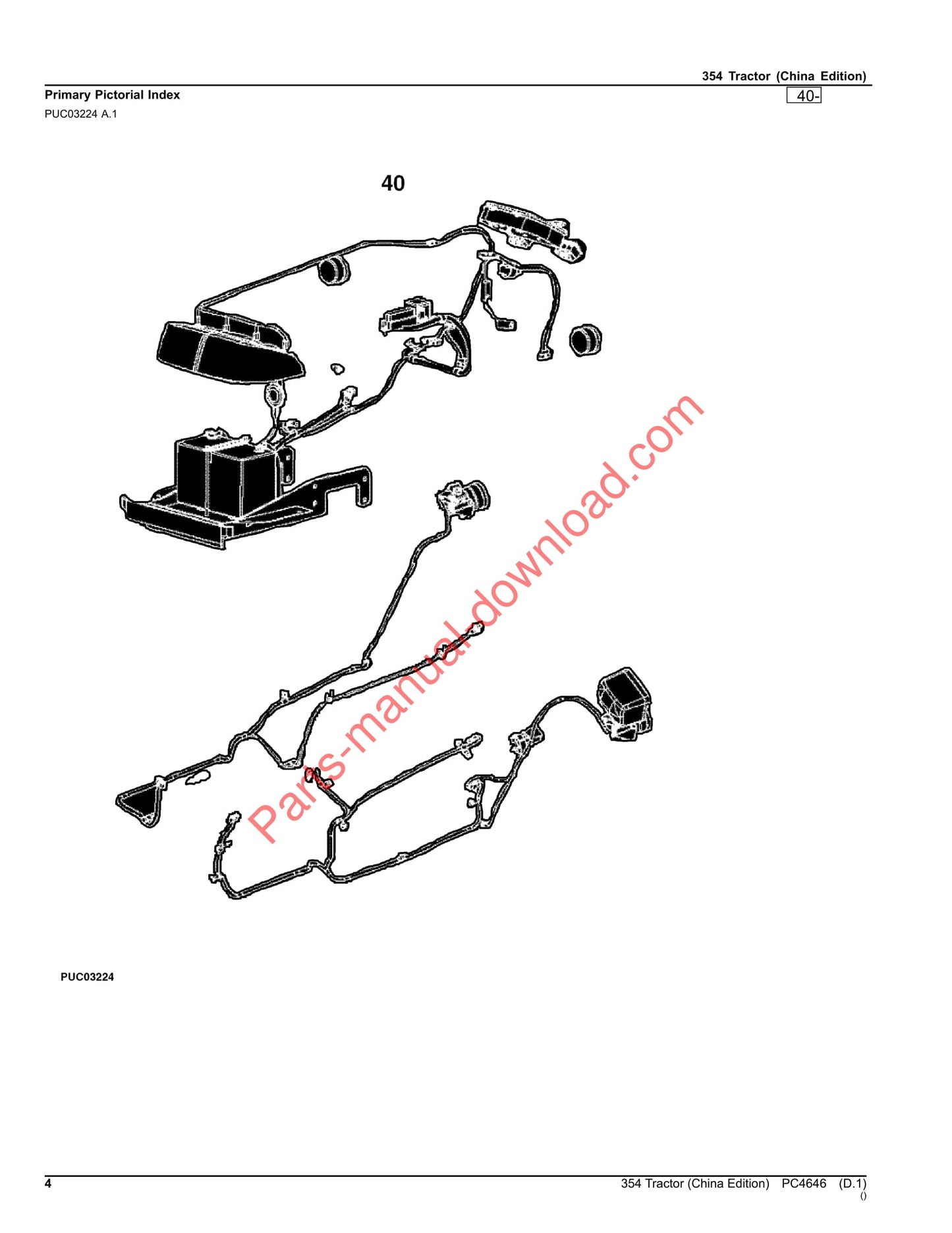 John Deere 354 Tractor Parts Manual PC4646