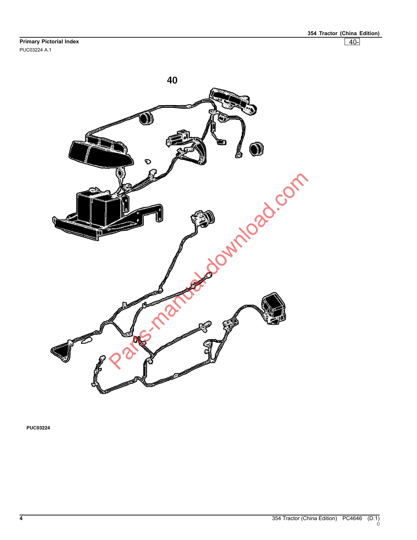 John Deere 354 Tractor Parts Manual PC4646