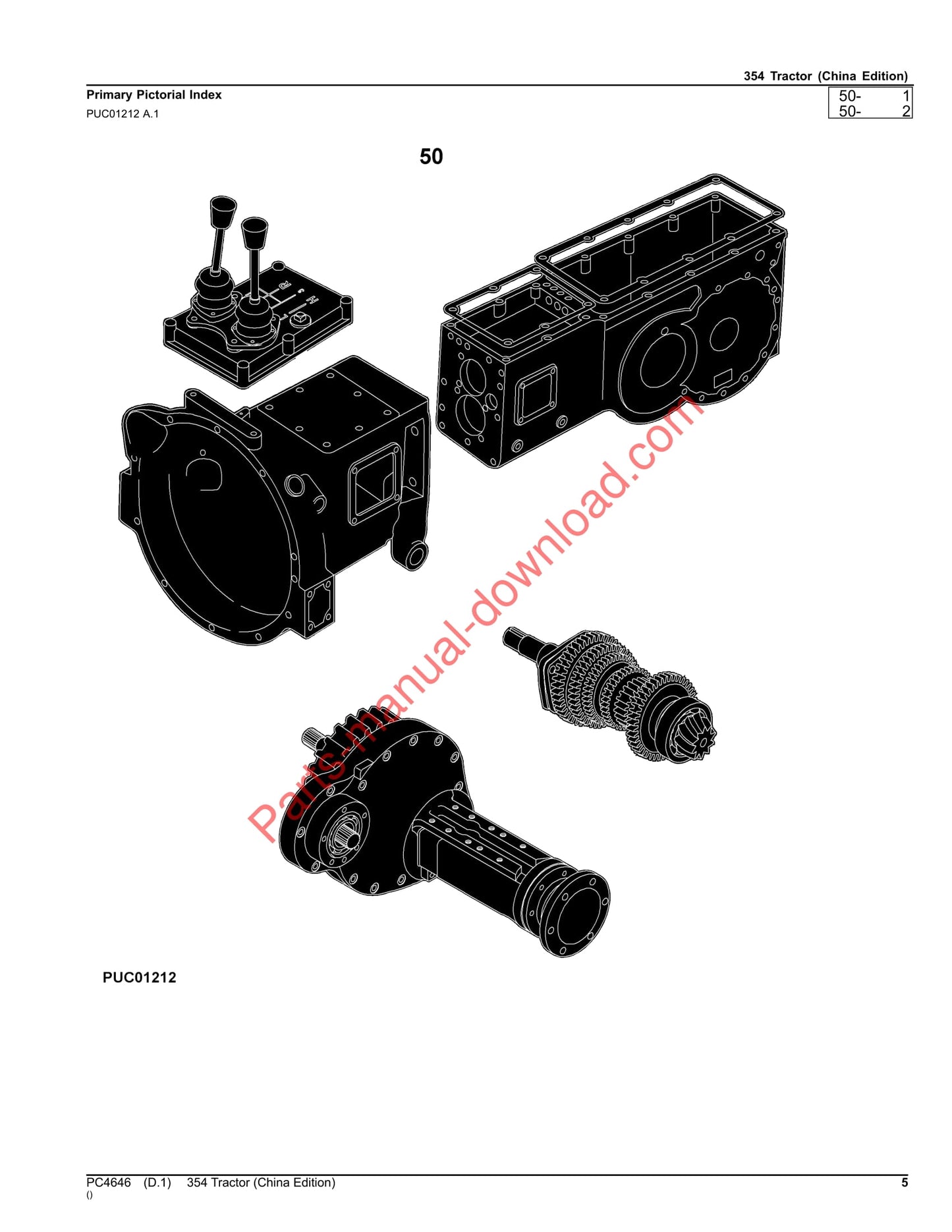 John Deere 354 Tractor Parts Manual PC4646