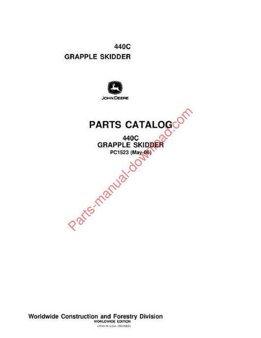 John Deere 440C Skidder Parts Manual PC1523