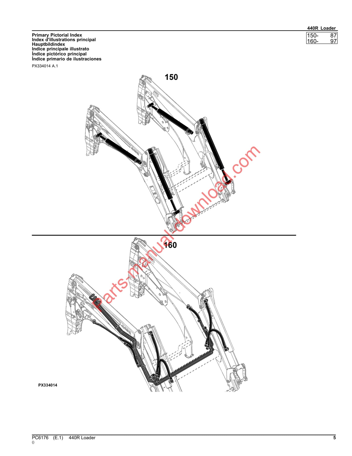 John Deere 440R Loader Parts Manual PC6176 