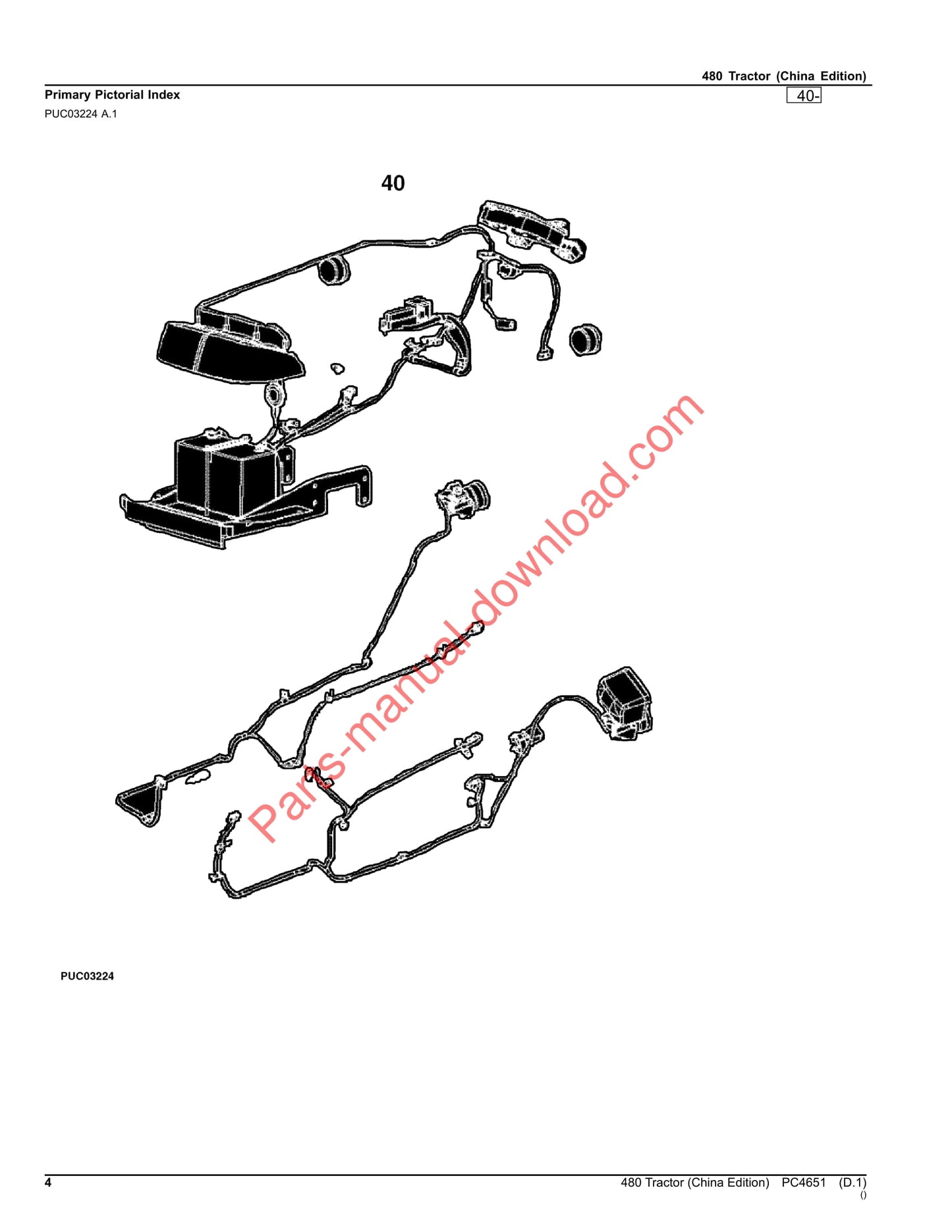 John Deere 480 Tractor Parts Manual PC4651 