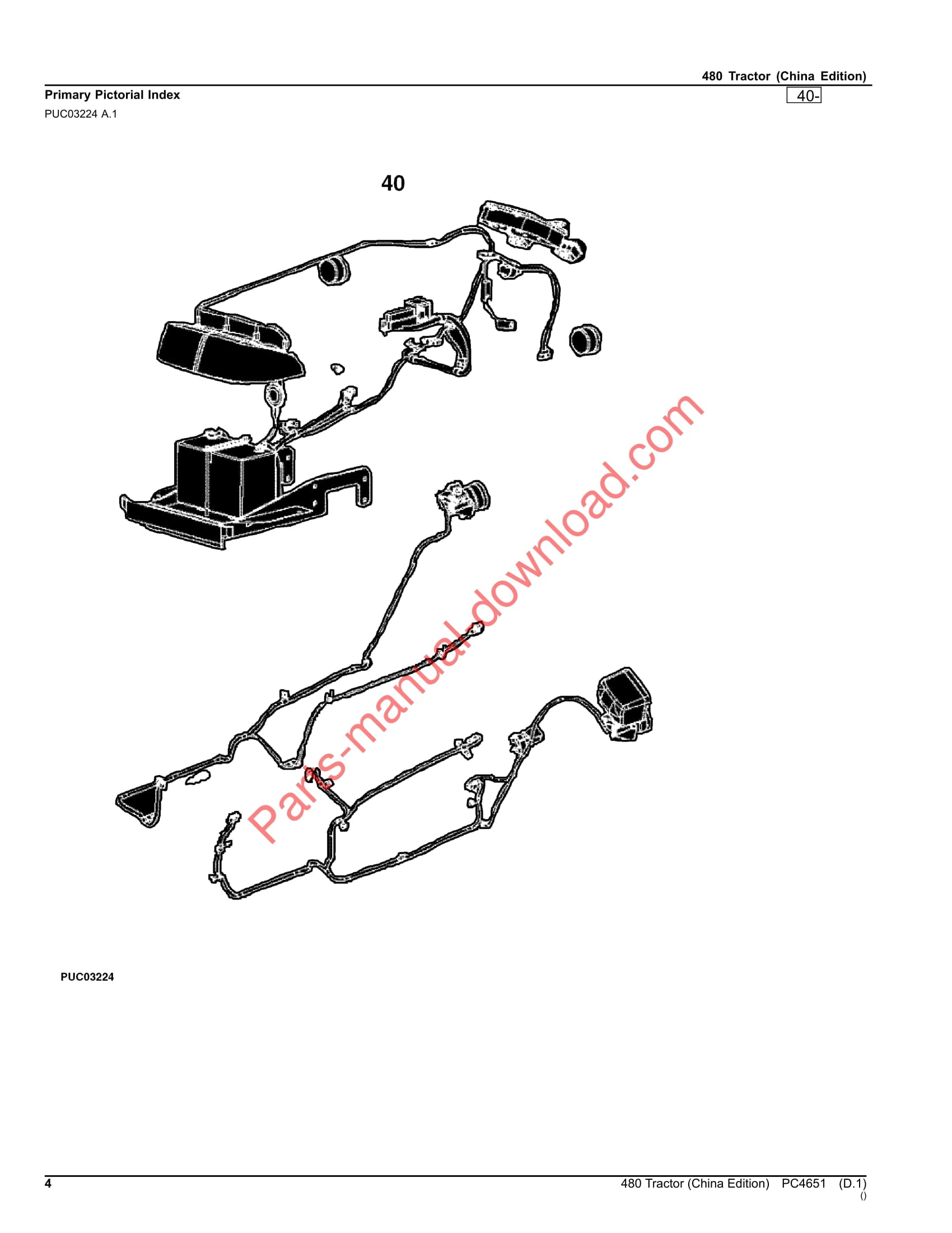 John Deere 480 Tractor Parts Manual PC4651 