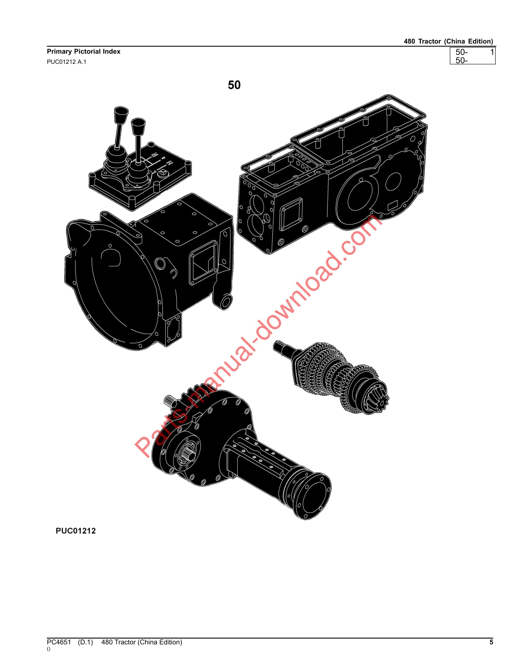 John Deere 480 Tractor Parts Manual PC4651 