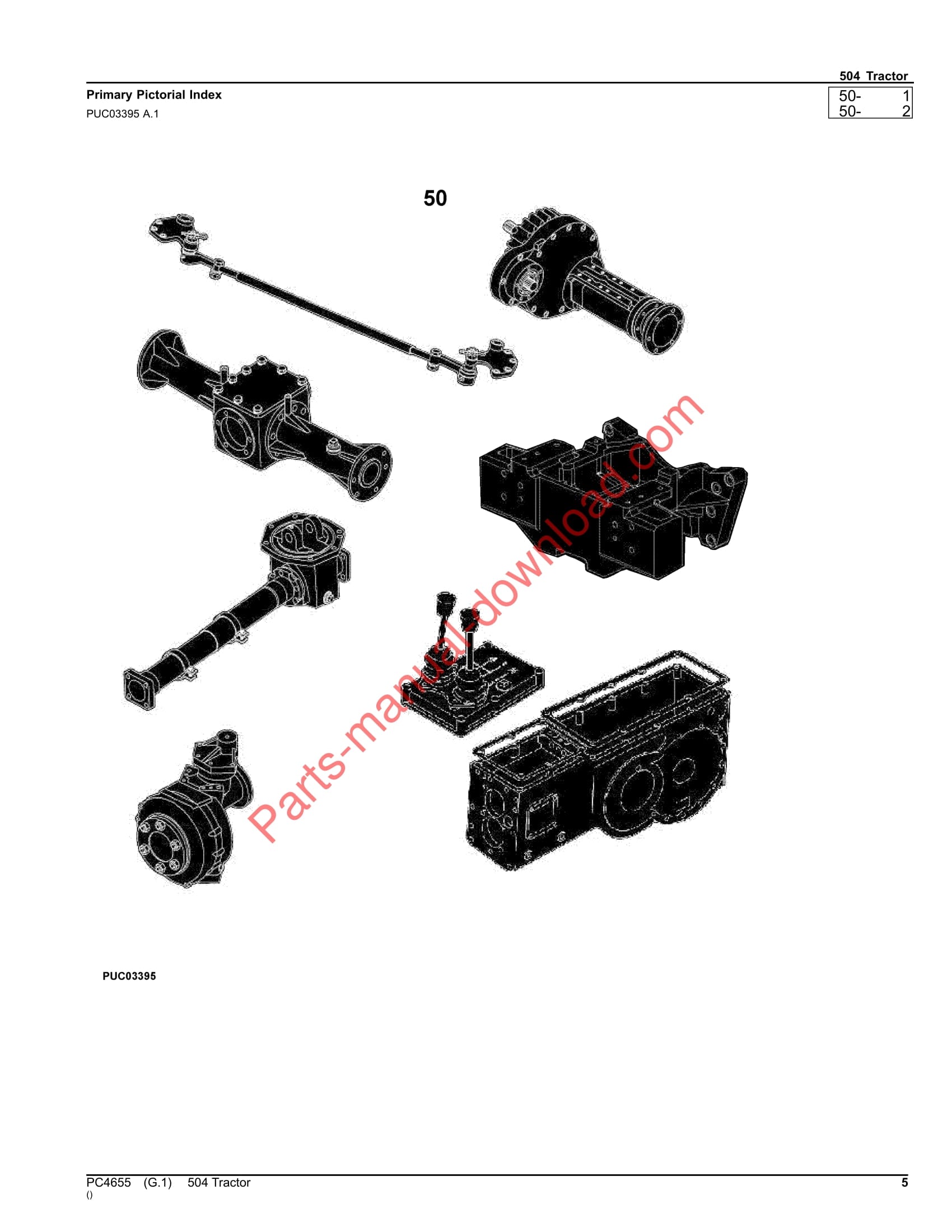 John Deere 504 Tractor Parts Manual PC4655 