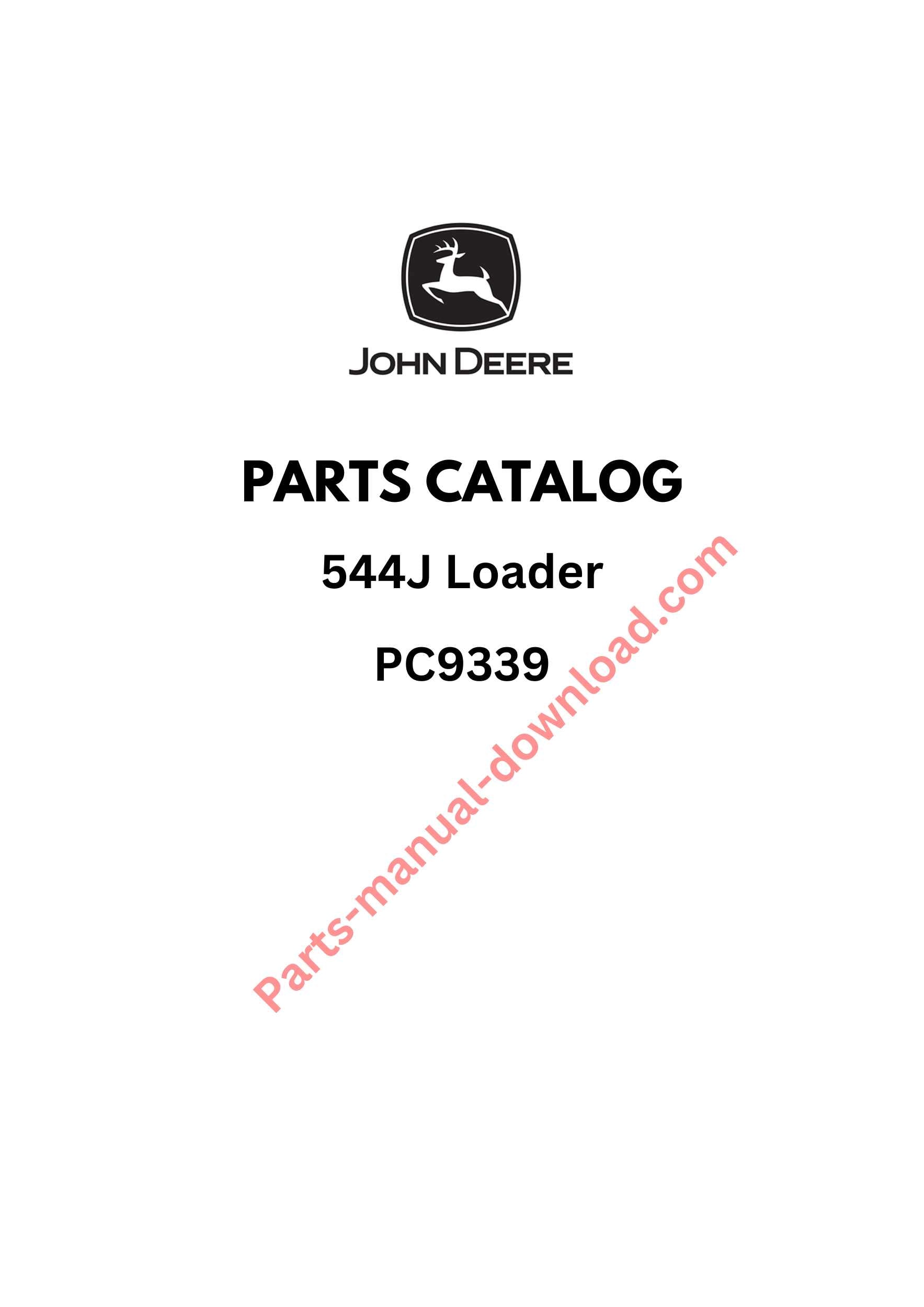 John Deere 544J Loader Parts Manual PC9339