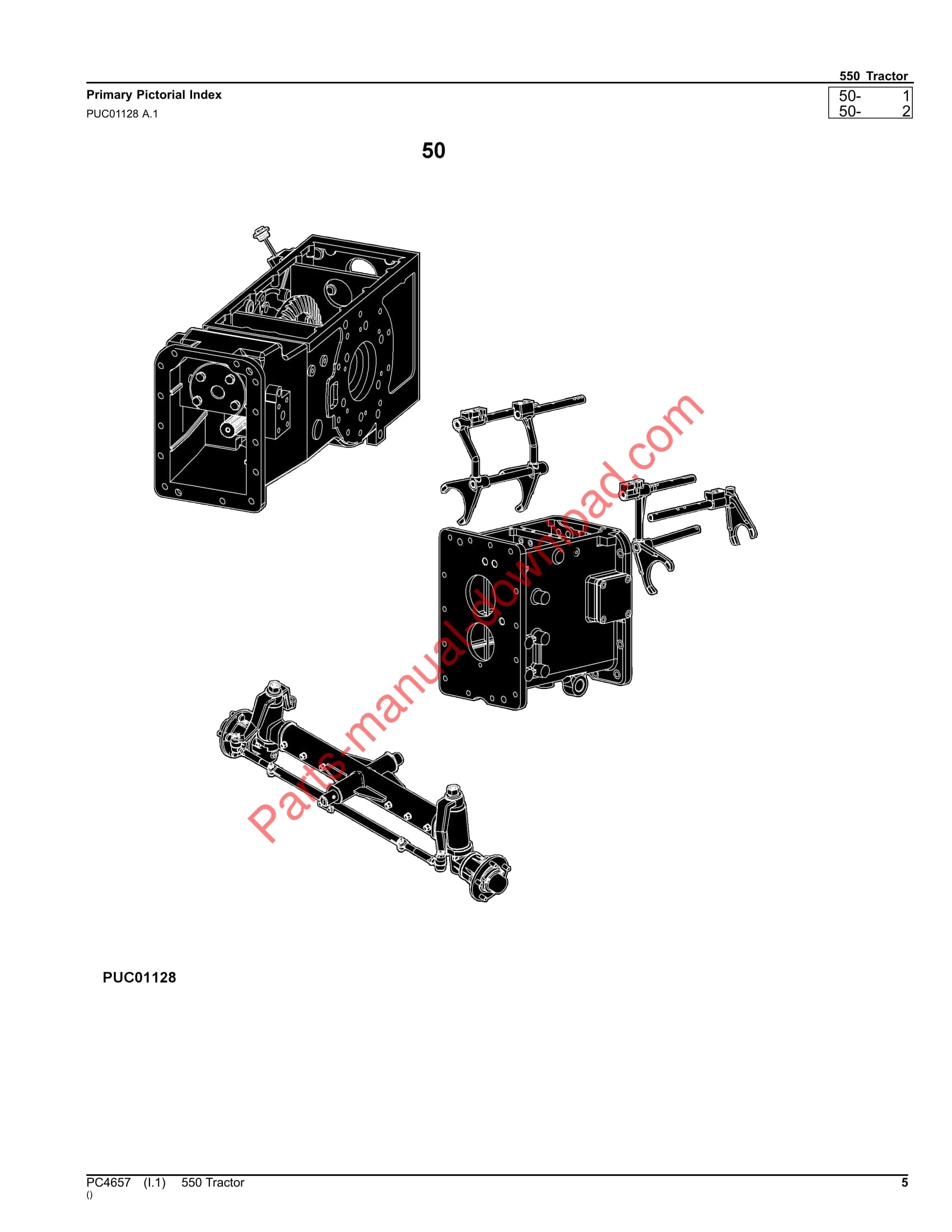 John Deere 550 Tractor Parts Manual PC4657 