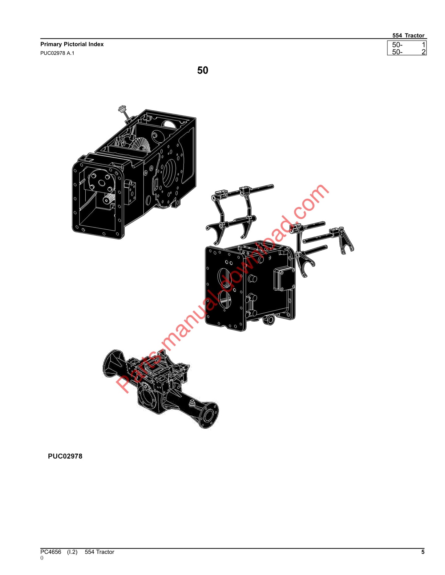 John Deere 554 Tractor Parts Manual PC4656 