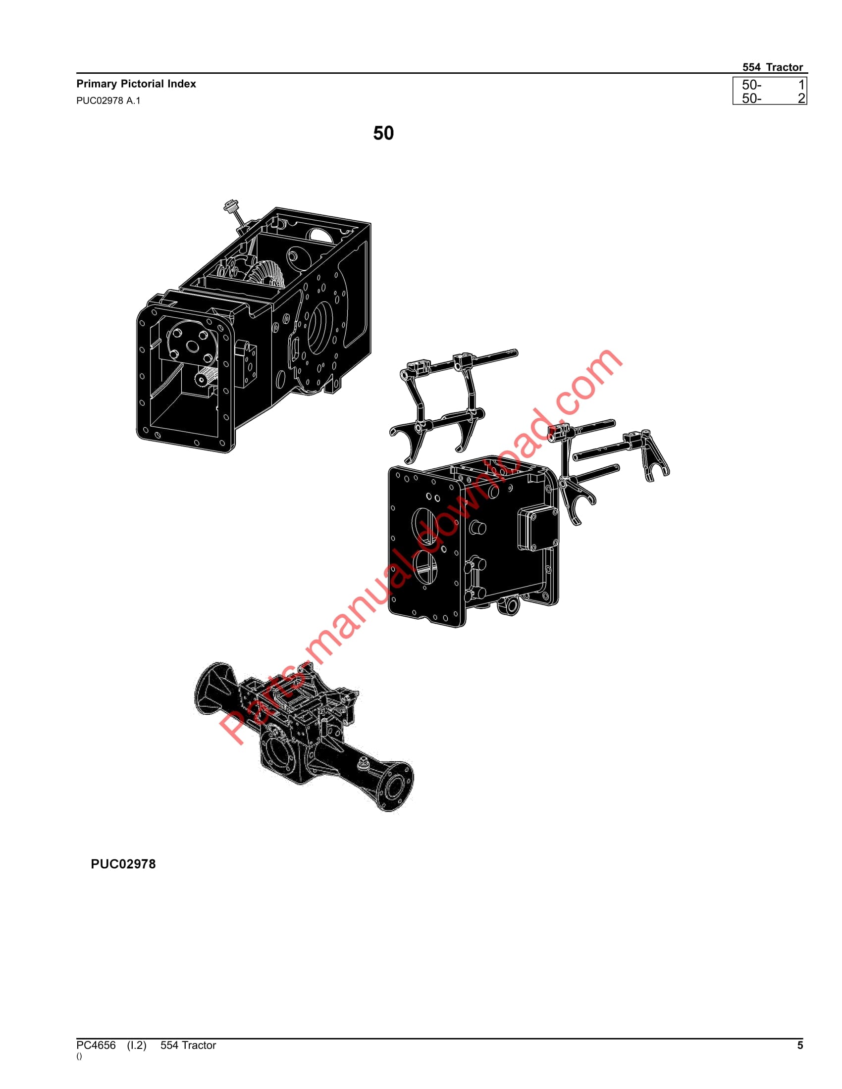 John Deere 554 Tractor Parts Manual PC4656 