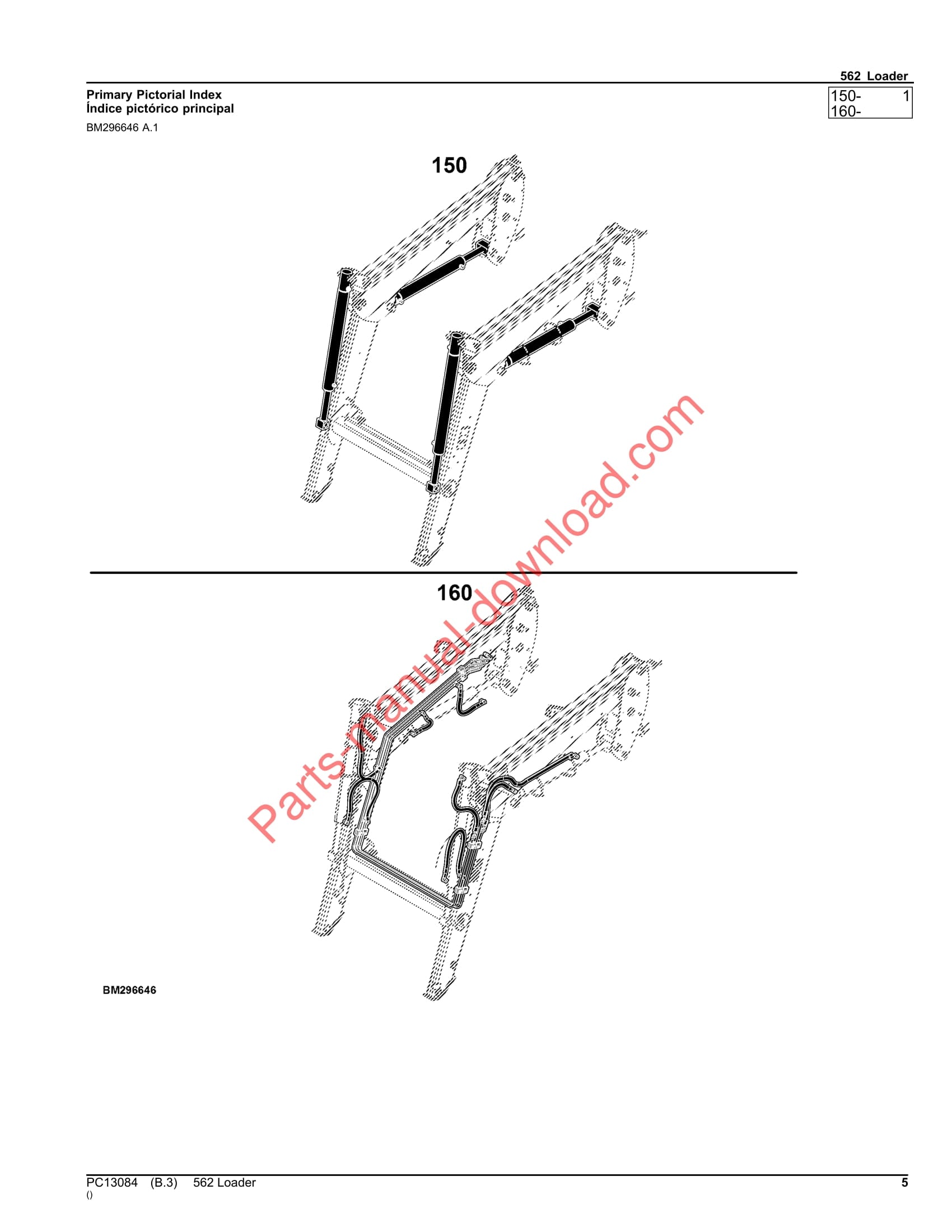 John Deere 562 Loader Parts Manual PC13084 