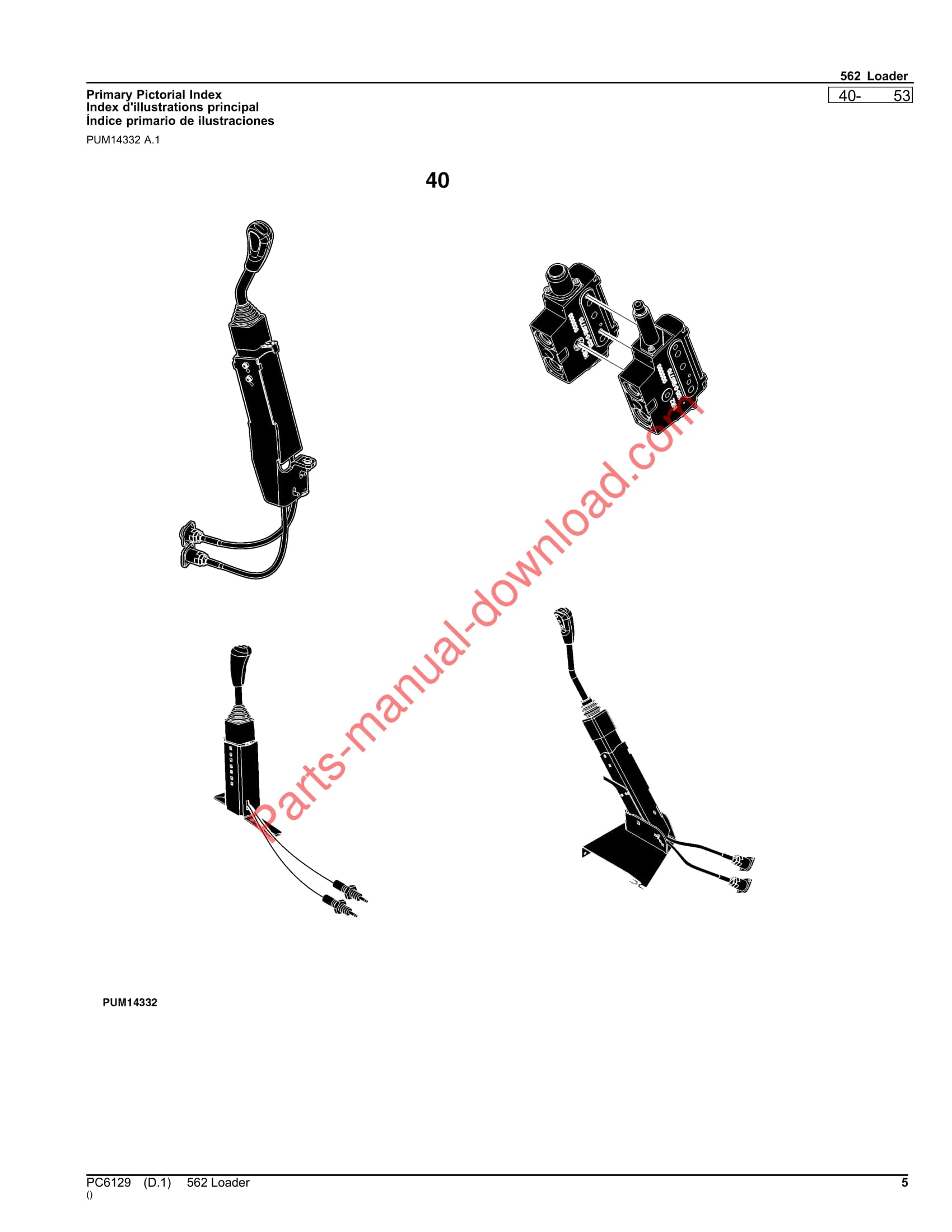 John Deere 562 Loader Parts Manual PC6129