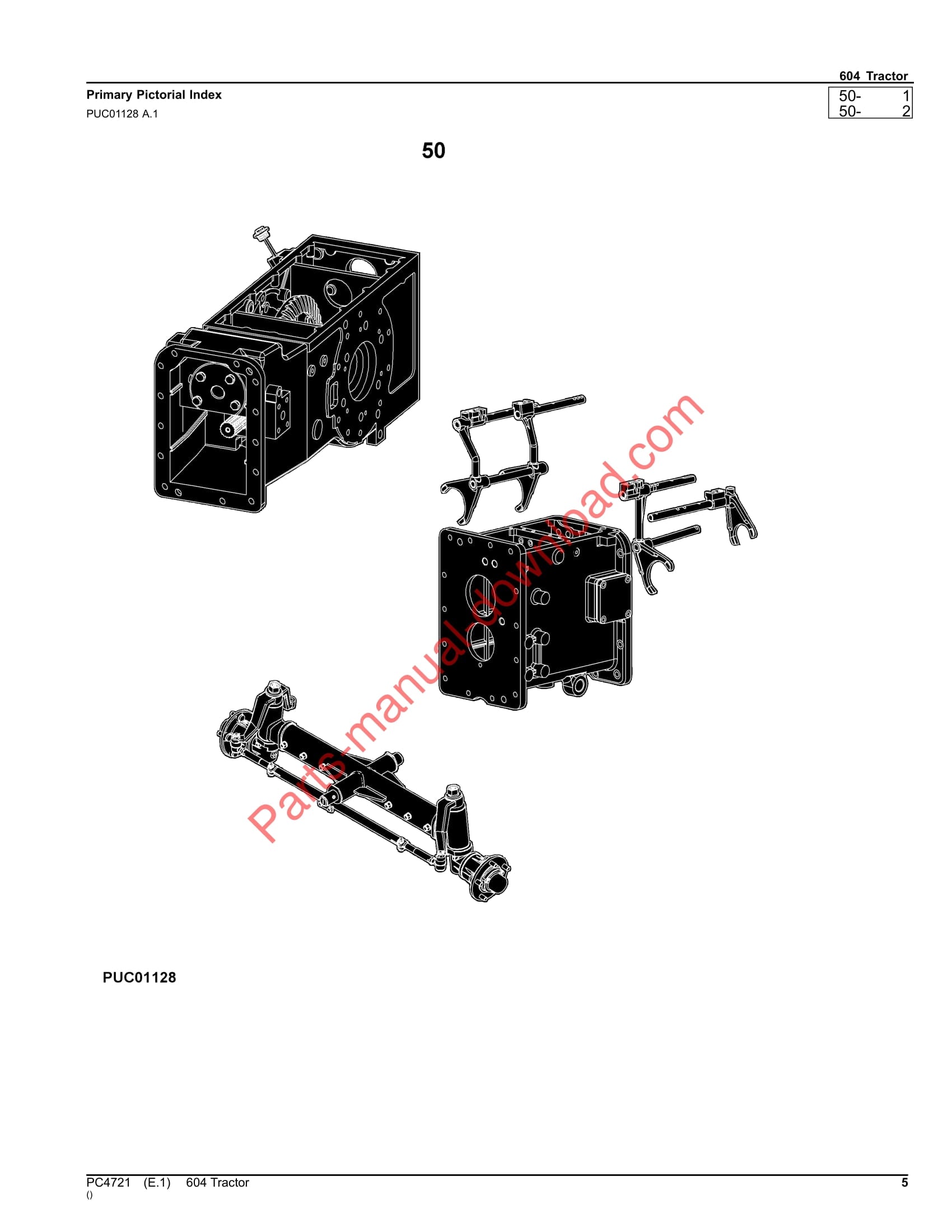 John Deere 604 Tractor Parts Manual PC4721 