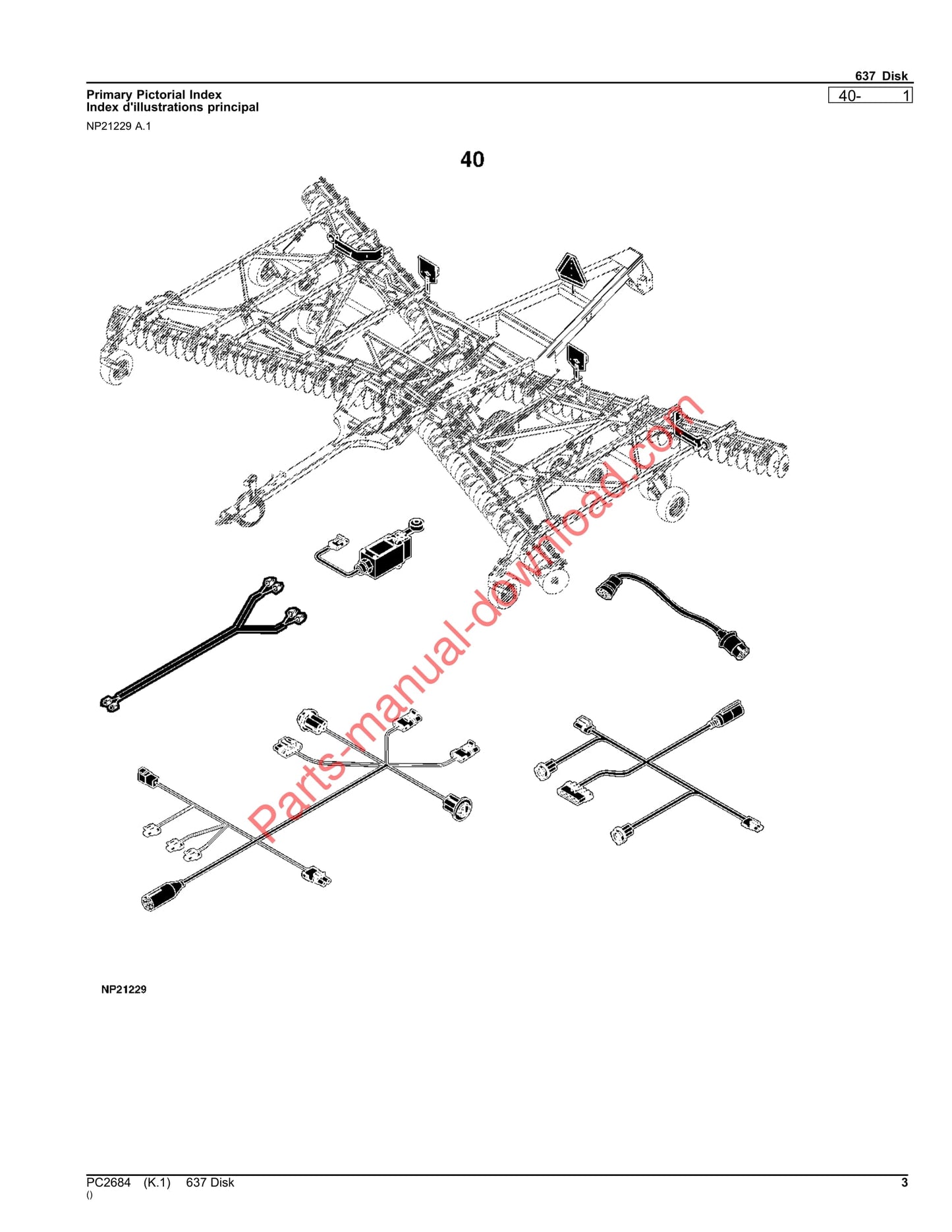 John Deere 637 Disk Parts Manual PC2684