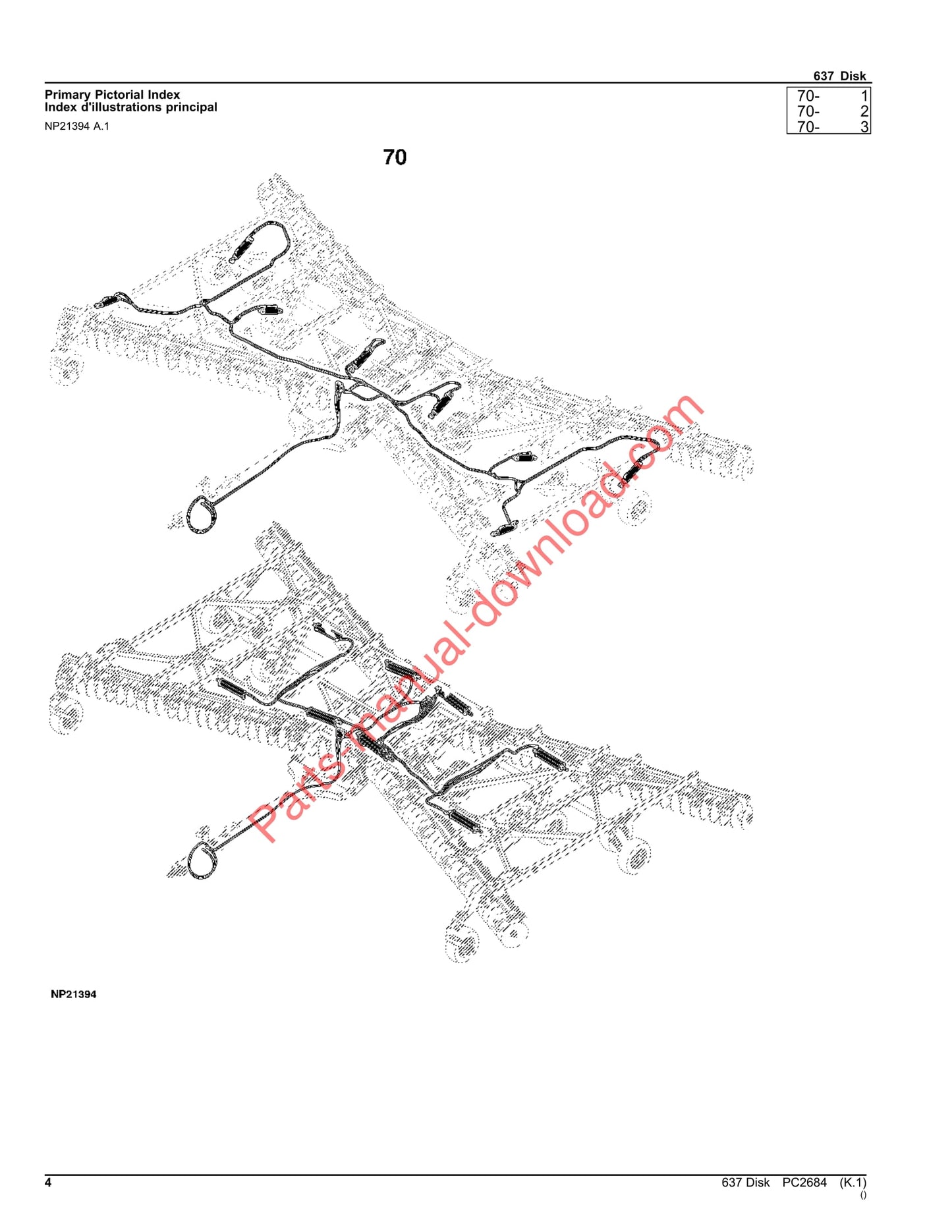 John Deere 637 Disk Parts Manual PC2684