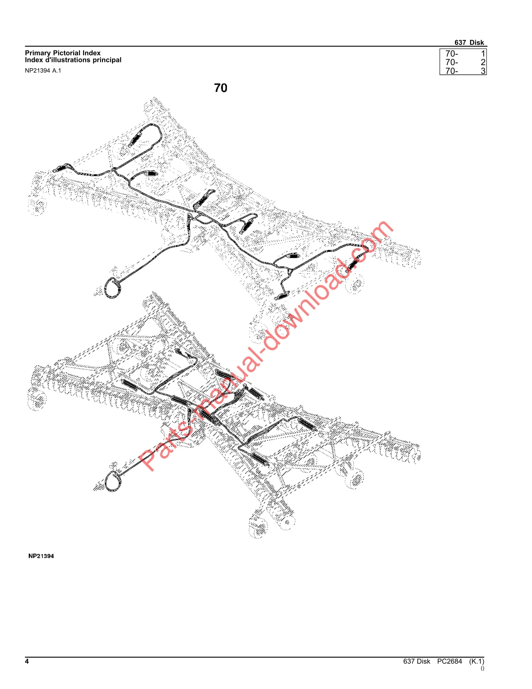 John Deere 637 Disk Parts Manual PC2684