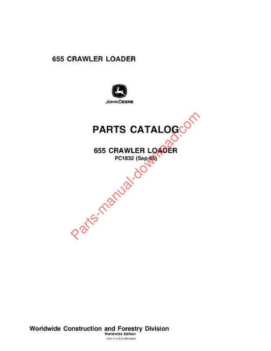 John Deere 655 Crawler Parts Manual PC1832
