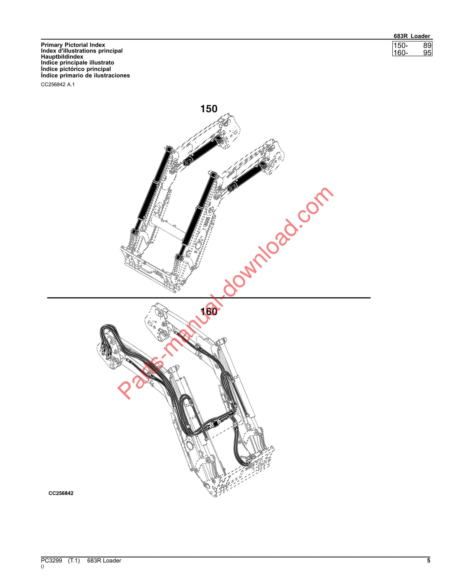 John Deere 683R Loader Parts Manual PC3299