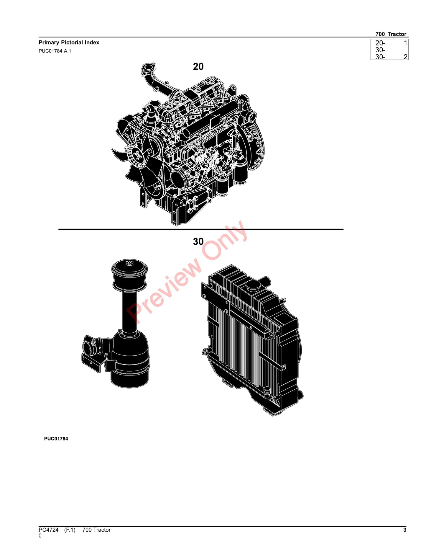 John Deere 700 Tractor Parts Manual PC4724 