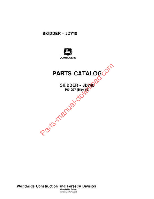 John Deere 740 Skidder Parts Manual PC1297