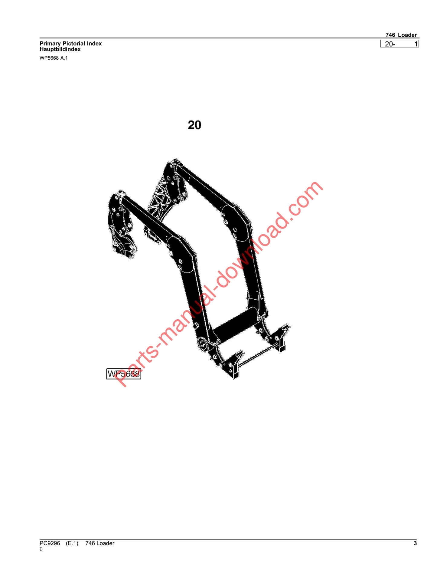 John Deere 746 Loader Parts Manual PC9296