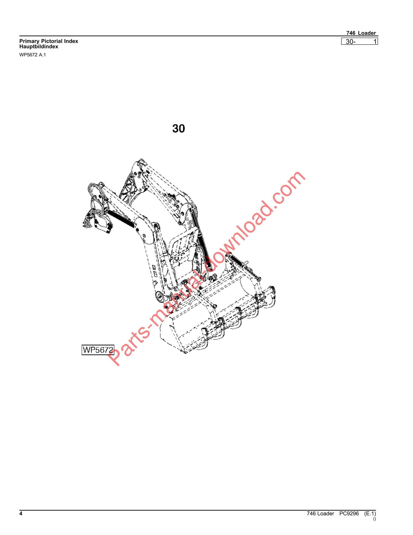 John Deere 746 Loader Parts Manual PC9296