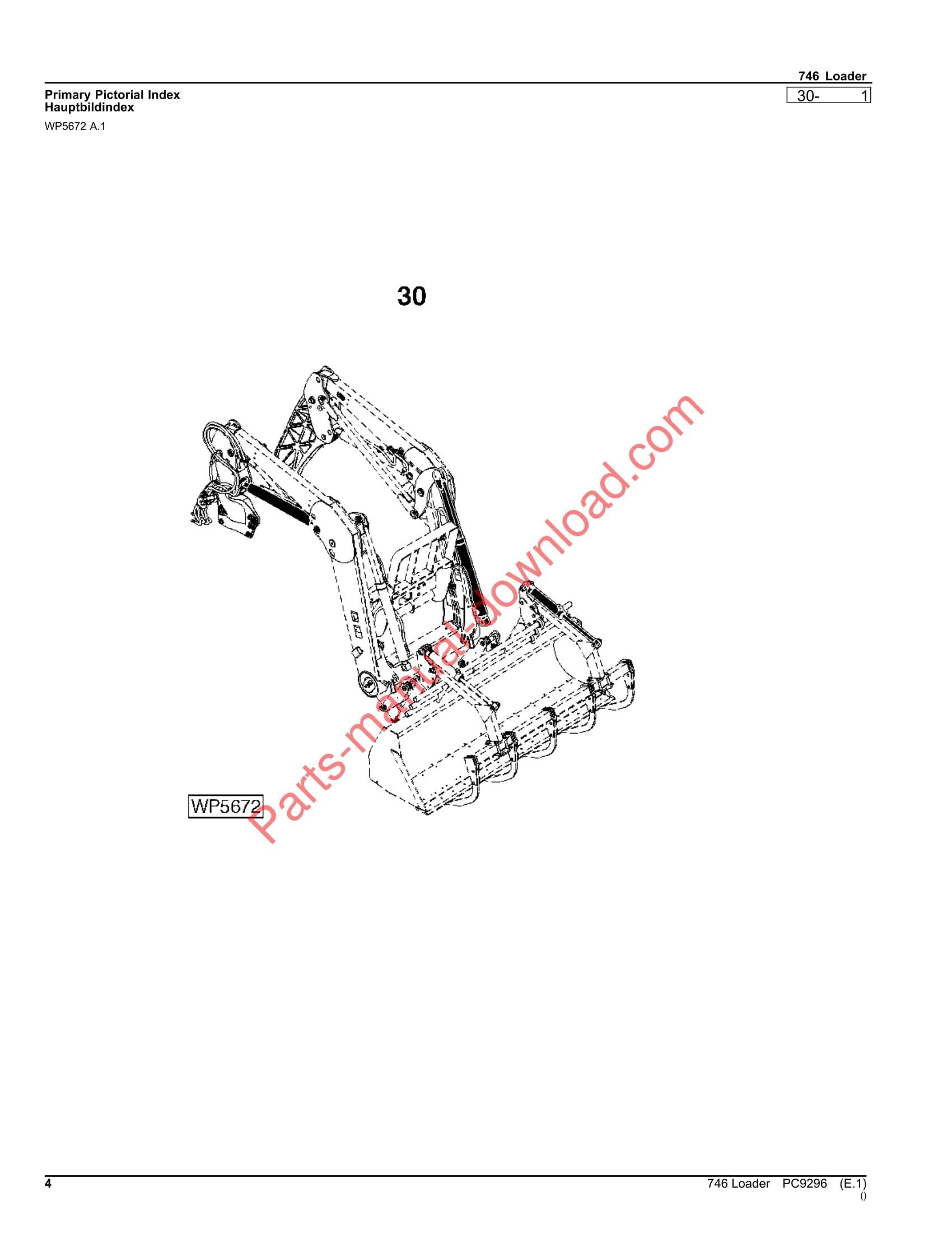 John Deere 746 Loader Parts Manual PC9296