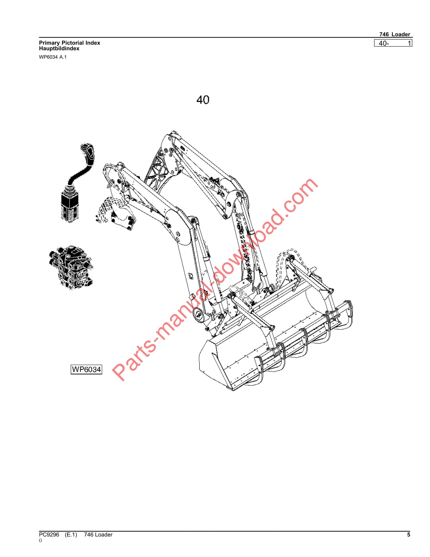 John Deere 746 Loader Parts Manual PC9296