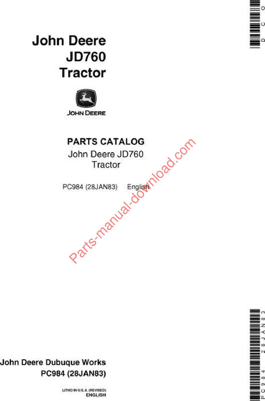 John Deere 760 Tractor Parts Manual PC984