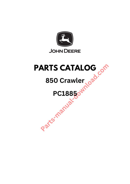 John Deere 850 Crawler Parts Manual PC1885