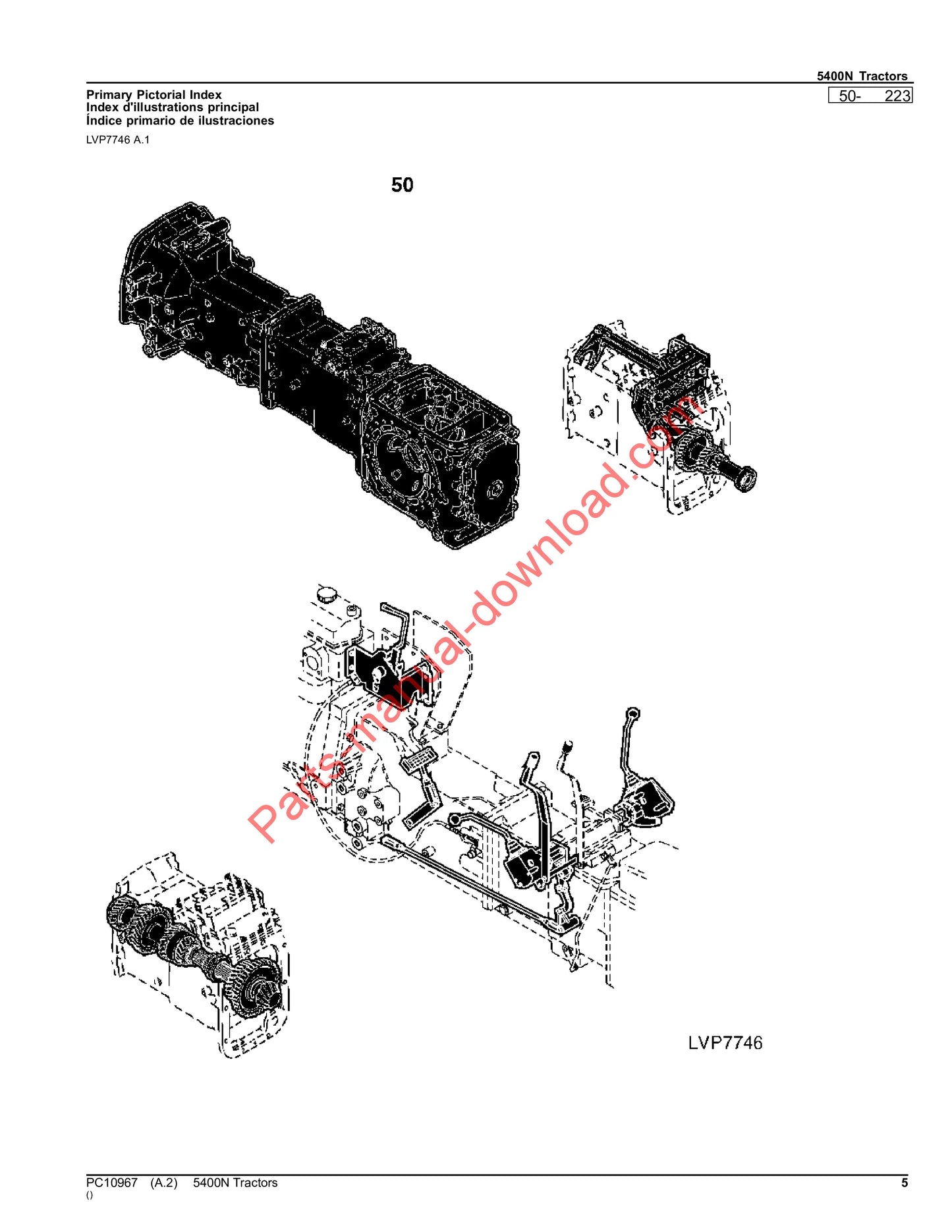 John Deere 5400N Tractor Parts Manual PC10967