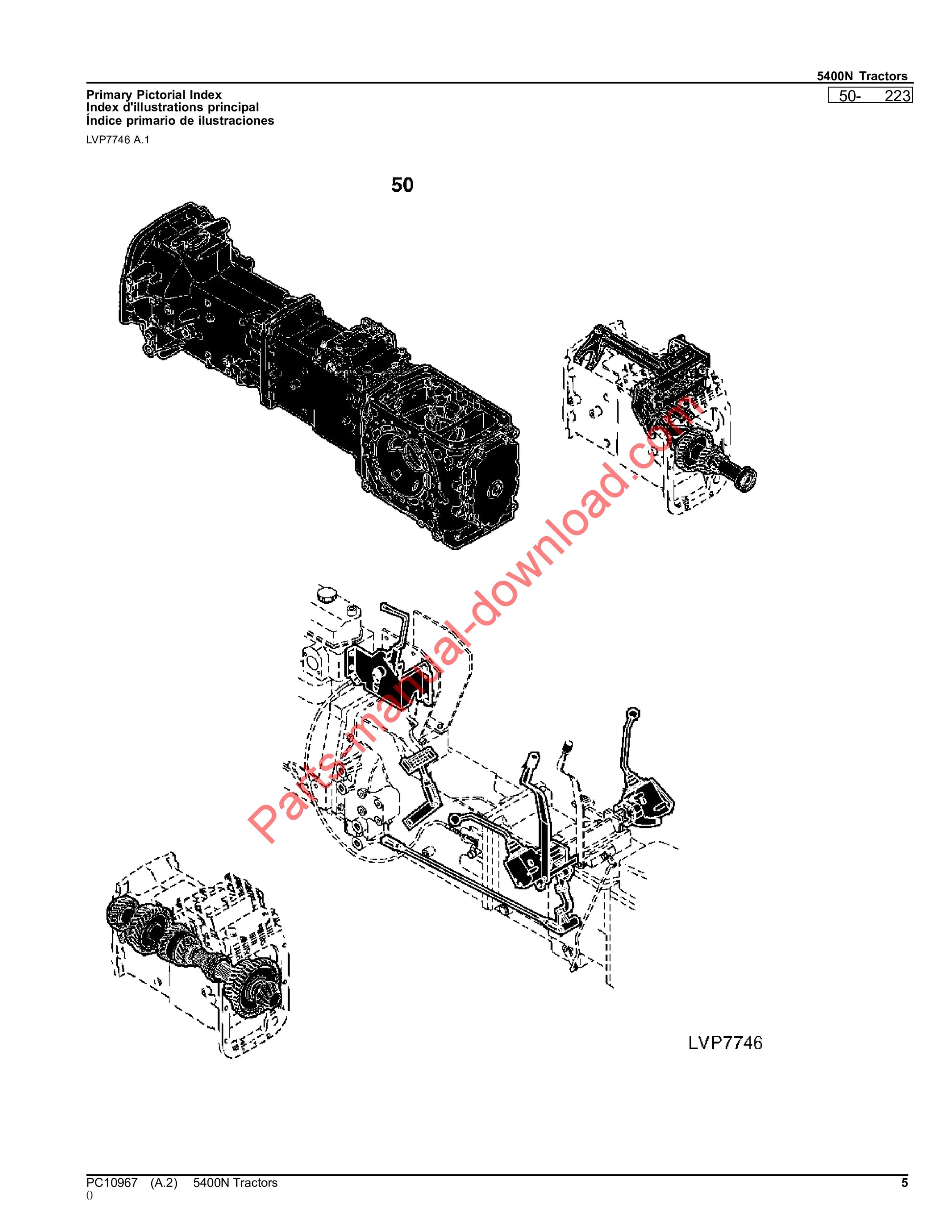 John Deere 5400N Tractor Parts Manual PC10967
