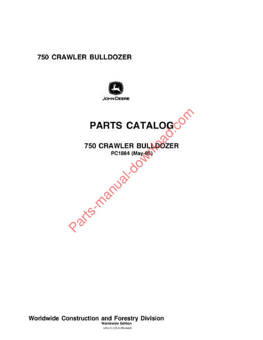 John Deere 750 Crawler Parts Manual PC1884