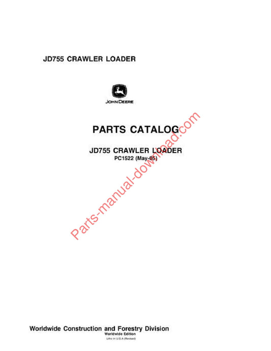 John Deere 755 Crawler Parts Catalog PC1522