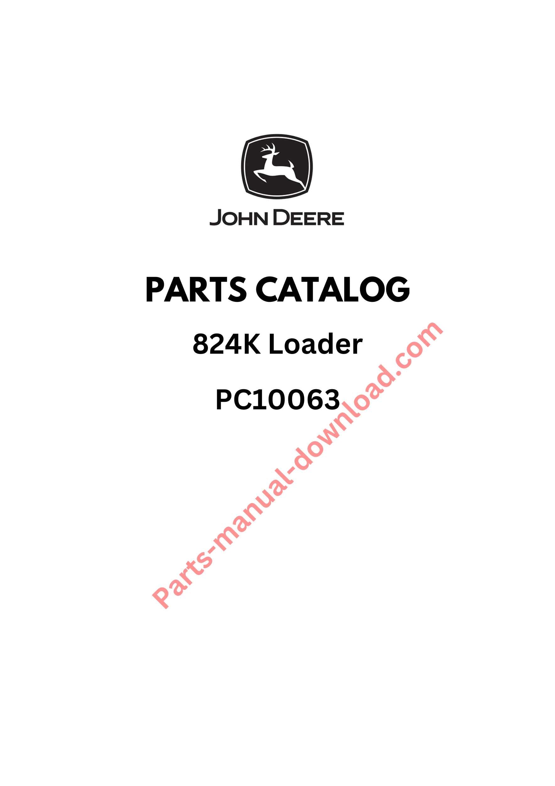John Deere 824K Loader Parts Manual PC10063