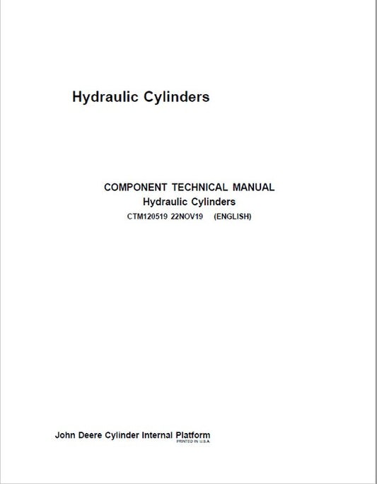 PDF John Deere 100, 120, 125, 185, 225 Engine Hydraulic Cylinder Repair Service Manual CTM120519