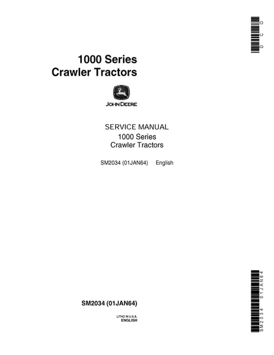 PDF John Deere 1010 Crawler Tractor Technical Service Repair Manual SM2034 