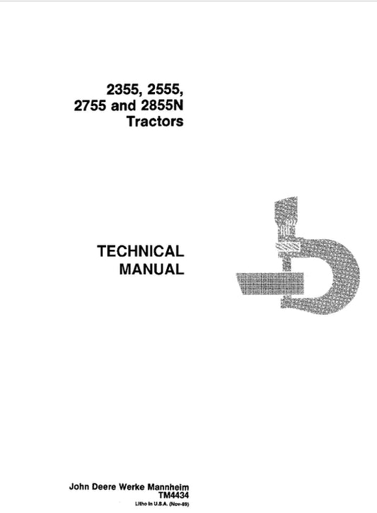 PDF John Deere 2355, 2555, 2755, 2855N Tractor Service Manual TM4434