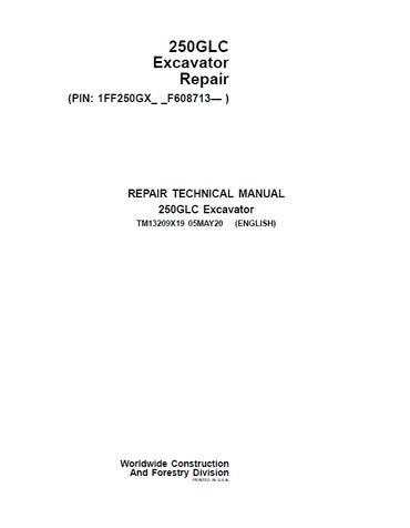 PDF John Deere 250GLC Excavator Service Manual TM13209X19