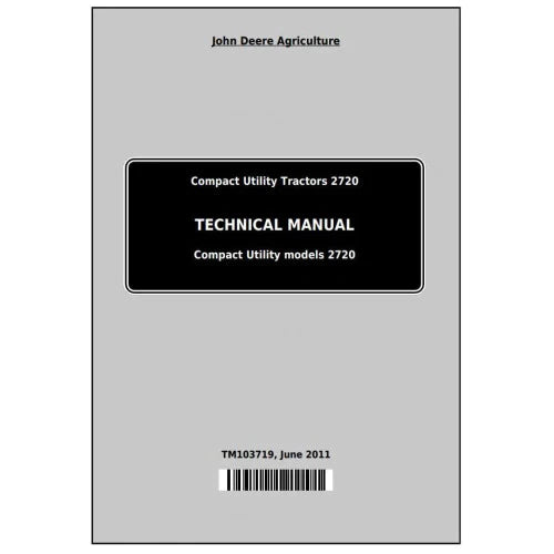 PDF John Deere 2720 Compact Utility Tractor Service Technical Manual TM103719