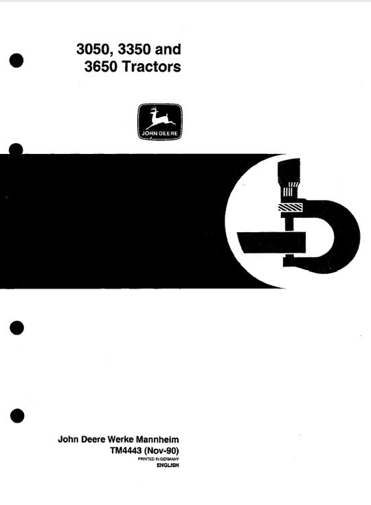 PDF John Deere 3050 3350 3650 Tractor Service Manual TM4443