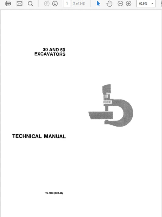 PDF John Deere 30 50 Excavator Service Repair Manual TM1380
