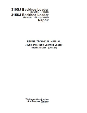 PDF John Deere 310SJ Backhoe Loader Service Manual TM10146