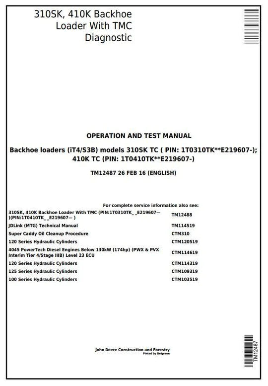 PDF John Deere 310SK 410K (iT4/S3B) Backhoe Loader Diagnostic and Test Service Manual TM12487