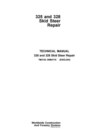 PDF John Deere 325, 328 Skid Steer Loader Service Manual TM2192