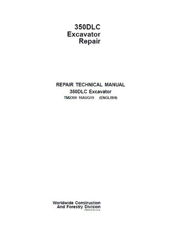 PDF John Deere 350DLC Excavator Service Manual TM2360