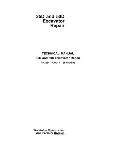 PDF John Deere 35D 50D Excavator Repair Service Manual TM2264