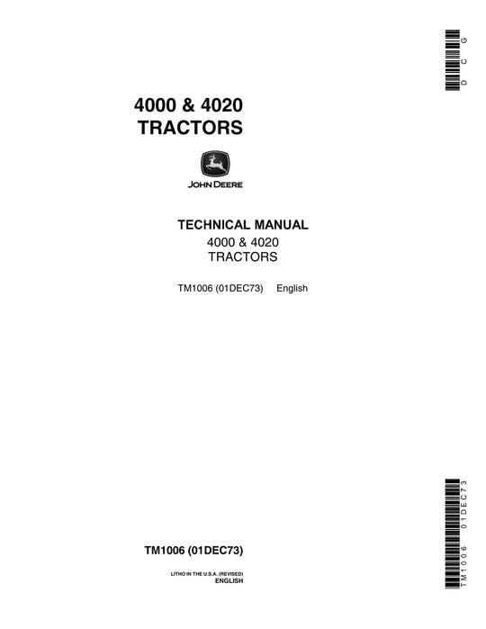 PDF John Deere 4020 Tractor Service Manual TM1006