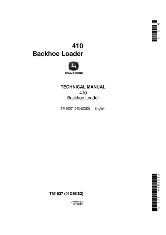 PDF John Deere 410 Backhoe Loader Service Technical Manual TM1037