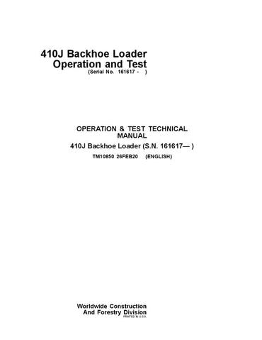 PDF John Deere 410J Backhoe Loader Diagnostic and Test Service Manual TM10850